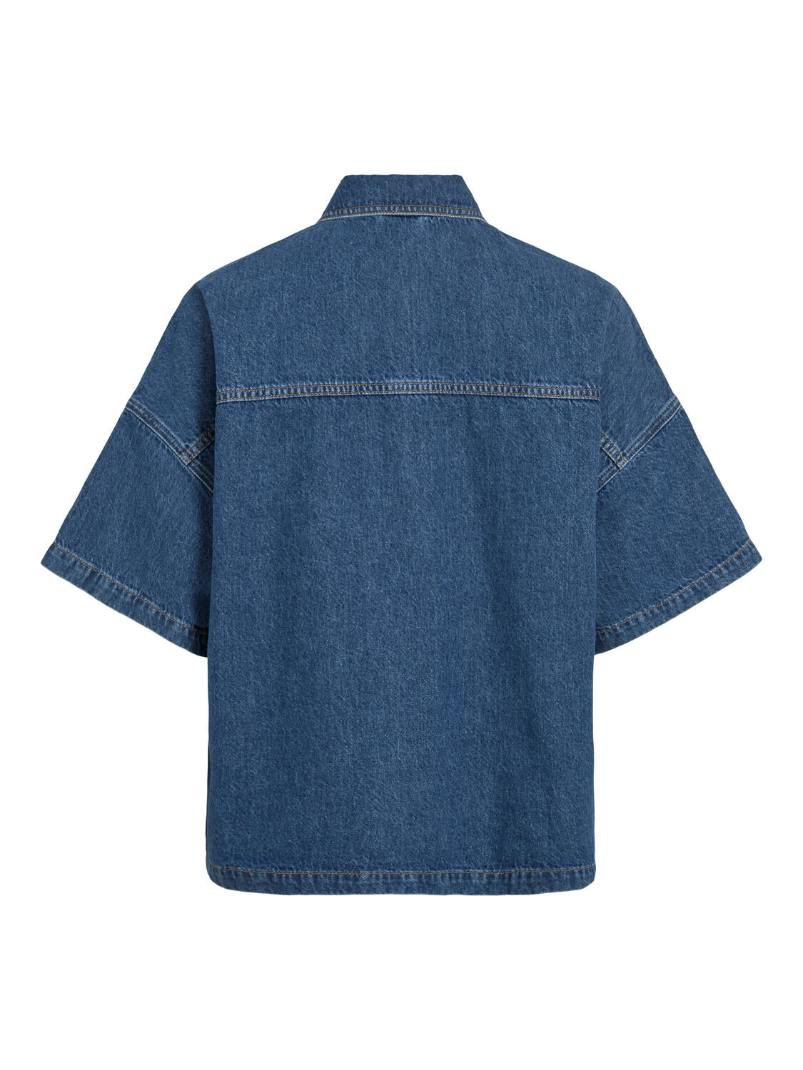 Vicreek kortærmet denimskjorte - Medium Blue Denim